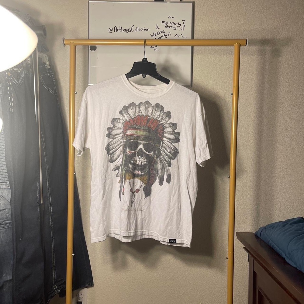 Rook Native American skull skater t shirt